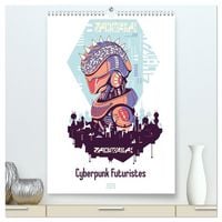 Produktbild: Cyberpunk Futuristes (Calendrier mural 2026 DIN A2 horizontal) calendrier de bureau