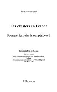 Produktbild: Les clusters en france - pourquoi les poles de competitivite