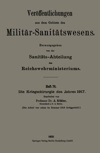 Produktbild: Die Kriegschirurgie des Jahres 1917