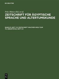 Produktbild: Festschrift Walther Wolf zum 70. Geburtstag, Heft 1/2