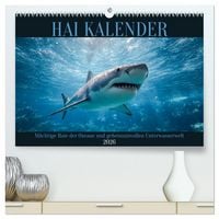 Produktbild: Hai Kalender - M&auml;chtige Haie der Ozeane und geheimnisvollen Unterwasserwelt (hochwertiger Premium Wandkalender 2026 DIN A2 quer), Kunstdruck in Hochglanz