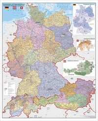 Produktbild: Deutschland-&Ouml;sterreich-Schweiz Postleitzahlen- und Organisationskarte