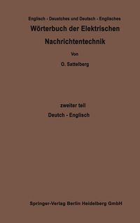 Produktbild: W&ouml;rterbuch der Elektrischen Nachrichtentechnik / Dictionary of Technological Terms Used in Electrical Communication