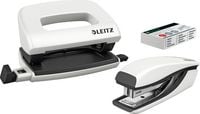 Produktbild: LEITZ B&uuml;ro Set Mini NeXXt WOW wei&szlig; 3 Teile Locher Heftger&auml;t Heftklammern