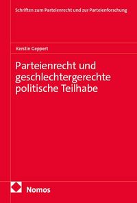 Produktbild: Parteienrecht und geschlechtergerechte politische Teilhabe