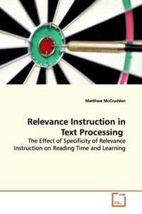 Produktbild: McCrudden, M: Relevance Instruction in Text Processing