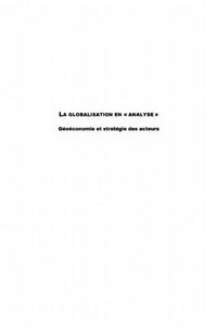 Produktbild: La globalisation en analyse