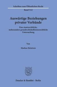 Produktbild: Ausw&auml;rtige Beziehungen privater Verb&auml;nde.