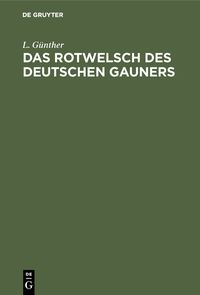 Produktbild: Das Rotwelsch des deutschen Gauners