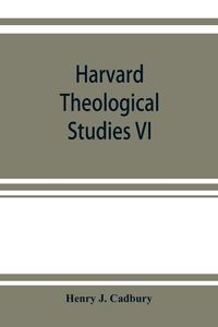 Produktbild: Harvard Theological Studies VI