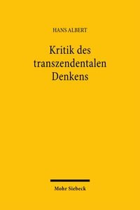 Produktbild: Kritik des transzendentalen Denkens
