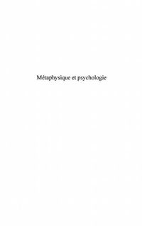 Produktbild: Metaphysique et psychologie