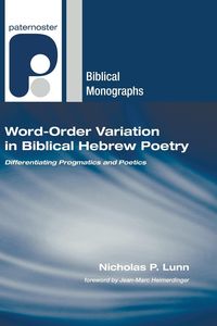 Produktbild: Word-Order Variation in Biblical Hebrew Poetry