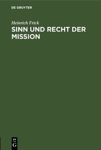 Produktbild: Sinn und Recht der Mission