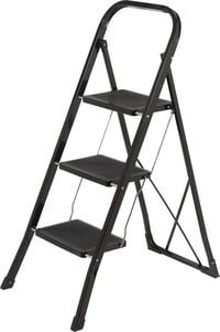 Produktbild: TOOLCRAFT TO-10398471 Stahl Klapptritt klappbar, Montage ohne Werkzeug Arbeitsh&ouml;he (max.): 2.7 m Schwarz EN 14183