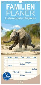 Produktbild: Familienplaner 2027 - Liebenswerte Elefanten mit 5 Spalten (Wandkalender, 21 x 45 cm) CALVENDO