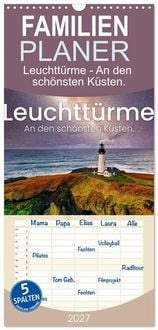 Produktbild: Familienplaner 2027 - Leuchtt&uuml;rme - An den sch&ouml;nsten K&uuml;sten. mit 5 Spalten (Wandkalender, 21 x 45 cm) CALVENDO