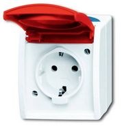 Produktbild: ABB 2CKA002083A0825 Schutzkontakt-Steckdose IP44 Rot, Rubin-Rot