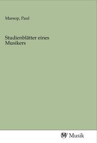 Produktbild: Studienbl&auml;tter eines Musikers
