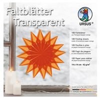 Produktbild: URSUS Faltbl&auml;tter Faltbl&auml;tter Transparentpapier, 14 x 14 cm, orange, 100 Blatt