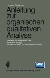 Bild vom Artikel Anleitung zur organischen qualitativen Analyse vom Autor Hermann Staudinger