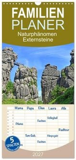 Produktbild: Familienplaner 2027 - Naturph&auml;nomen Externsteine mit 5 Spalten (Wandkalender, 21 x 45 cm) CALVENDO