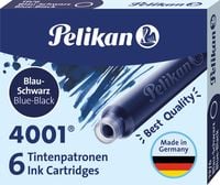 Pelikan Tintenpatronen 4001® 6er Set Standard-Patronen, Blau-Schwarz