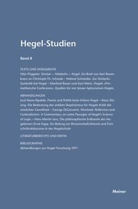 Produktbild: Hegel-Studien Band 8