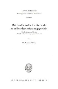 Produktbild: Das Problem der Richterwahl zum Bundesverfassungsgericht.
