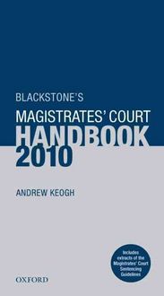 Produktbild: Blackstone's Magistrates' Court Handbook 2010