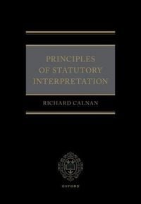 Produktbild: Principles of Statutory Interpretation