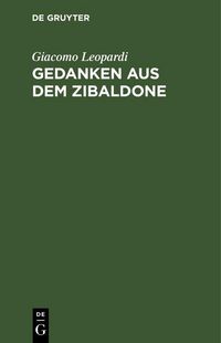 Produktbild: Gedanken aus dem Zibaldone
