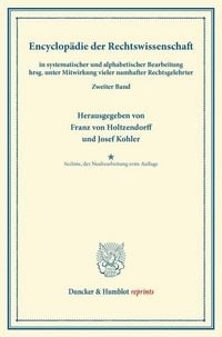 Produktbild: Encyklop&auml;die der Rechtswissenschaft