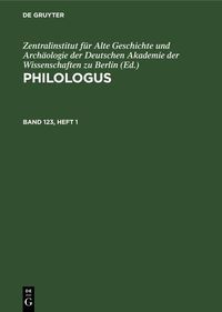 Produktbild: Philologus. Band 123, Heft 1