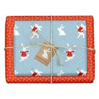 Produktbild Geschenkpapier Set Weihnachten: Schneehase (für Kinder)