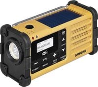 Produktbild: Sangean MMR-88 DAB+ Outdoorradio DAB+, UKW Notfallradio Akku-Ladefunktion, Taschenlampe, Solarpanel, Handkurbel Schwarz, Gelb