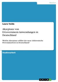 Produktbild: Akzeptanz von E-Government-Anwendungen in Deutschland