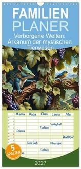 Produktbild: Familienplaner 2027 - Verborgene Welten: Arkanum der mystischen Tierwesen mit 5 Spalten (Wandkalender, 21 x 45 cm) CALVENDO