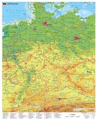 Produktbild: Deutschland physisch Wandkarte / Poster