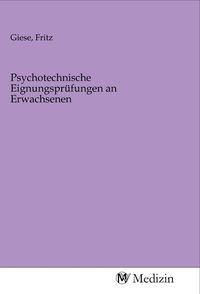 Produktbild: Psychotechnische Eignungspr&uuml;fungen an Erwachsenen