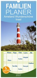 Produktbild: Familienplaner 2027 - Ameland Wundersch&ouml;ne Insel mit 5 Spalten (Wandkalender, 21 x 45 cm) CALVENDO