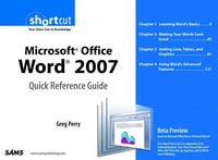 Produktbild: Microsoft Office Word 2007 Quick Reference Guide