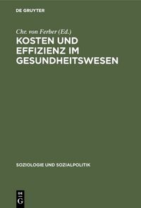 Produktbild: Kosten und Effizienz im Gesundheitswesen