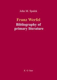 Produktbild: Franz Werfel: Bibliography of German Editions