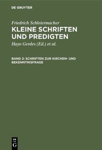 Produktbild: Schriften zur Kirchen- und Bekenntnisfrage