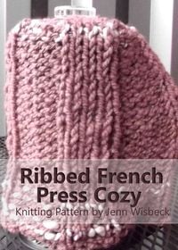 Produktbild: Ribbed French Press Cozy Knitting Pattern