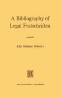 Produktbild: A Bibliography of Legal Festschriften