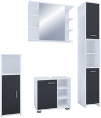 Produktbild: 4-tlg. Komplett Badm&ouml;bel Badschrank Set Zalo I