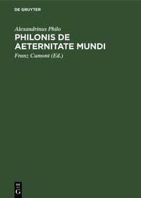 Produktbild: Philonis De aeternitate mundi