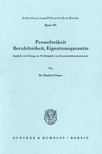 Produktbild: Pressefreiheit, Berufsfreiheit, Eigentumsgarantie.